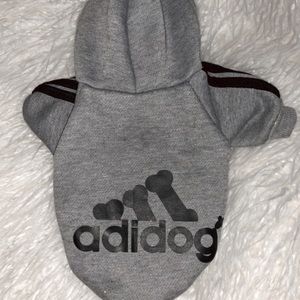 Adidog Dog Hoodie - Gray/Blk